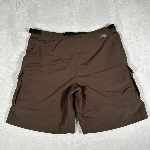 The North Face Cargo Shorts Men Size L Brown Belted Snap Closure Slash Pockets - Picture 11 of 12
